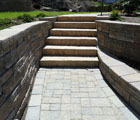 recessed paver walkway